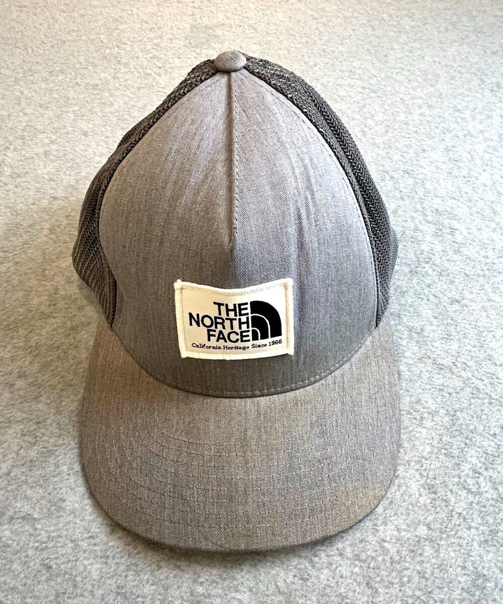 The North Face Men’s Gray Solid Trucker Hat, Mesh Back, Adjustable, One Size